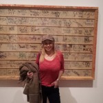 My back-in-the-day pal, author and actress Mercedes Mercado (sorry guys she's taken) in front of the graffiti tag collection.